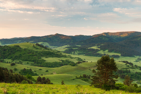 view of the pastures on the Slovak side