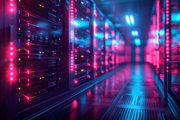 Fototapeta premium Cyber Security Data Transfer illustration created with Generative AI