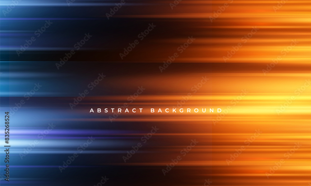 Aufkleber blue and orange modern abstract background with yellow and blue glowing movement and high-speed ligh