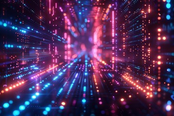 Naklejka premium Cyber Security Data Transfer illustration created with Generative AI