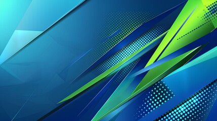 Obraz premium A dynamic business background with bright blue and green geometric shapes. 