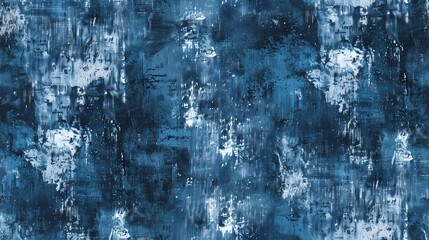 Obraz premium Hand-drawn seamless pattern depicting acid wash denim textures with high-contrast details, creating a bold and edgy design