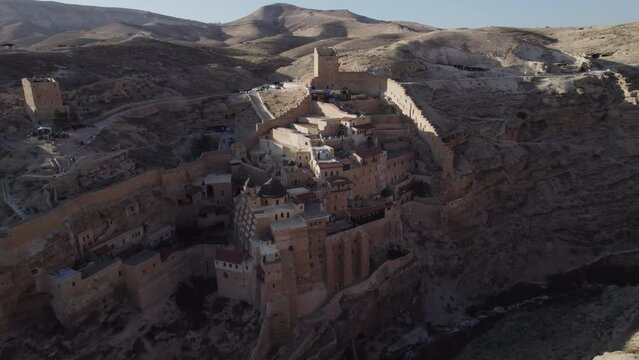 Aerial View Of Mar Saba Monastery In The Judean Desert, Israel