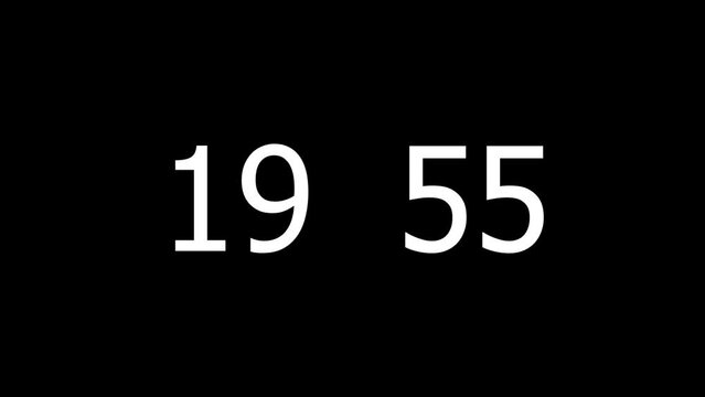 20 Minute Digital Countdown Timer Overlay Transparent Background Motion Graphics 4K