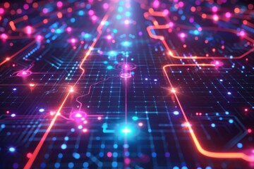 Fototapeta premium Cyber Security Data Transfer illustration created with Generative AI