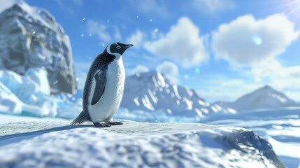 Fototapeta premium Magnificent Cute penguins standing next to each other and showing affection