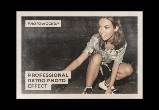 Film Vintage Frame Old Retro Photo Effect Paper Texture Template Mockup Overlay Style Printed