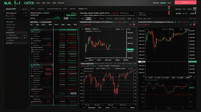 A computer screen displaying several smaller screens with different content and applications open.