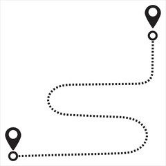 Route planning and optimization vector icon.  isolated on white background. EPS 10/AI