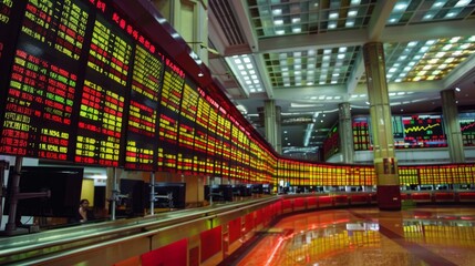 A vast array of numbers displayed prominently in a building, creating a striking visual impact.