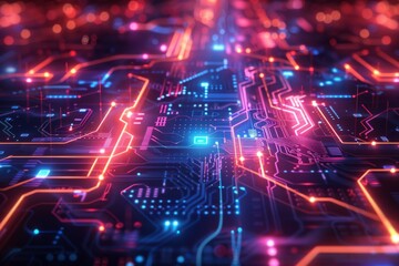 Obraz premium Cyber Security Data Transfer illustration created with Generative AI