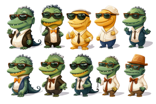 set of cartoon characters