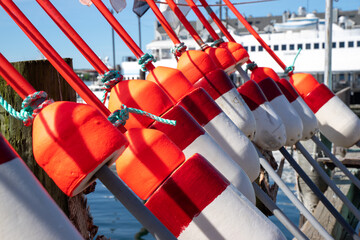 A buoy to mark lobster traps. A naval coat of arms. It is a nautical version of a medieval knight's...