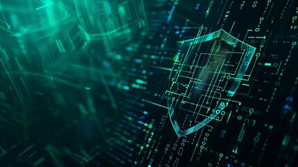 Obraz premium security cyber Network of Machine Learning and Data Mining Concepts Against Binary Code Background