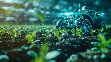 A robotic system guided by GPS precisely plants seeds in optimal locations and depths for maximum crop yield.