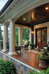 New luxury home with large porch