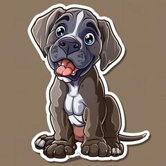 Fototapeta premium Illustration of Great Dane Cute Cartoon