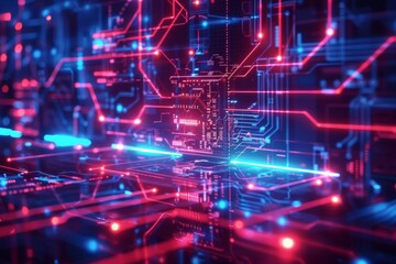 Obraz premium Cyber Security Data Transfer illustration created with Generative AI