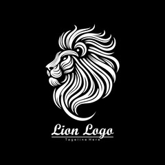 Lion head logo design with thick hair so it looks very manly