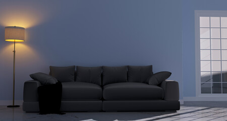 part of the empty room with a window, 3d