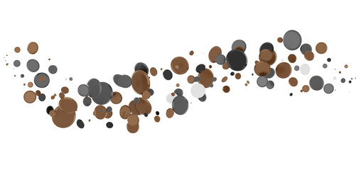 Multicolored paper confetti on transparent background. Realistic confetti flying. Colorful scattered items to holiday decorations.