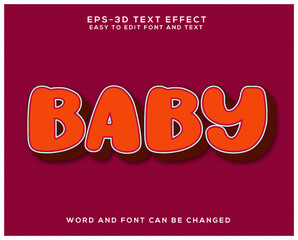 Baby 3d text effect