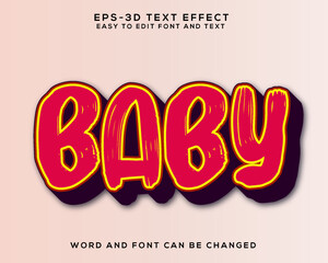 Baby 3d text effect