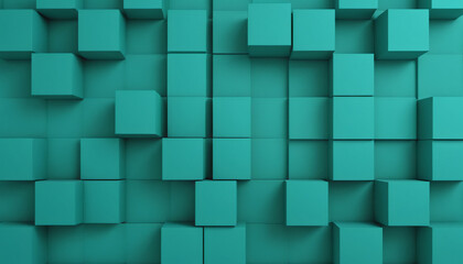 a background of a rectangular structure 3D rendering. Background with green panels.