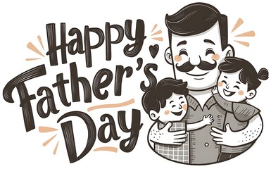 Naklejka premium Fathers Day text, illustration Background & typography design