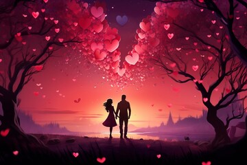 valentine background , generative ai