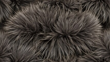 Fototapeta premium AI-generated image showcases a fluffy creature with sleek grey fur, its texture resembling soft clouds, against a muted backdrop, evoking a sense of tranquility and elegance