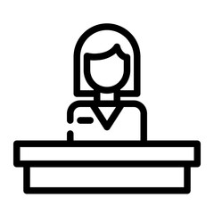 female receptionist cutline icon