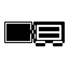 Fototapeta premium open the safe glyph icon style