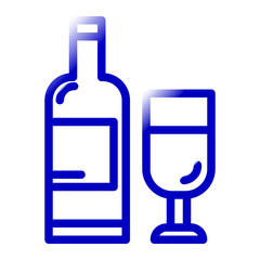 hotel luxury drinks blue gradient color icon