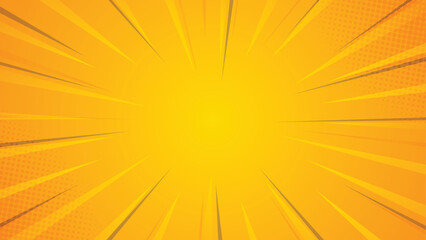 abstract background cartoon sunburst yellow orange, copy space on center. vector.