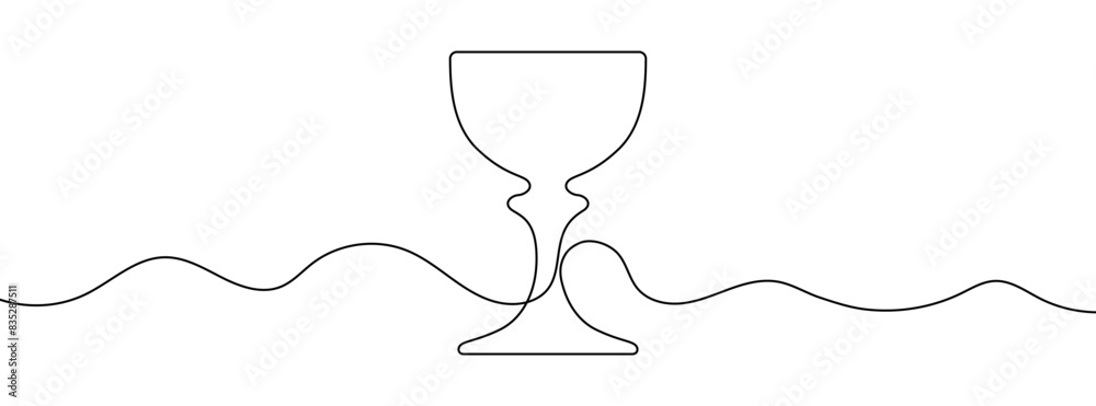 Canvas Prints continuous editable line drawing of holy grail. one line drawing background. vector illustration. si