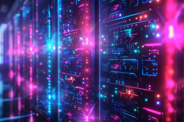 Cyber Security Data Transfer illustration created with Generative AI