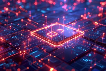 Fototapeta premium Cyber Security Data Transfer illustration created with Generative AI