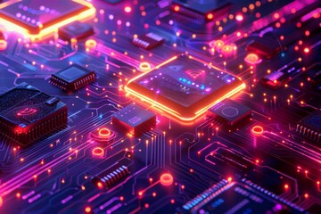 Fototapeta premium Cyber Security Data Transfer illustration created with Generative AI