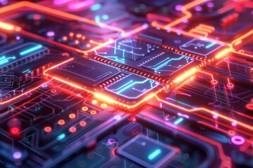 Fototapeta premium Cyber Security Data Transfer illustration created with Generative AI