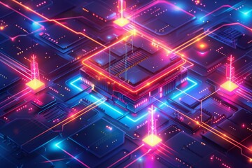 Cyber Security Data Transfer illustration created with Generative AI