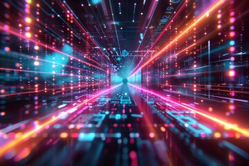 Obraz premium Cyber Security Data Transfer illustration created with Generative AI