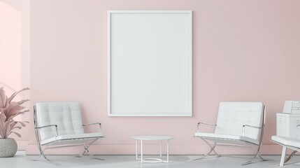 Minimalist Living Room with White Frame Mockup