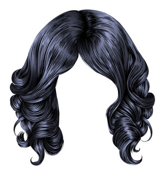  trendy woman long hairs
brunette  black colors .  beauty fashion . 
 realistic  graphic 3d