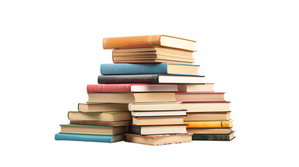 Obraz premium a stack of textbooks, isolated on a white background.