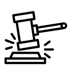 hammer knocks line icon