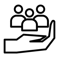 justice of a group line icon