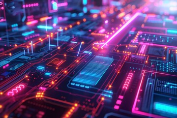 Cyber Security Data Transfer illustration created with Generative AI