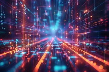 Fototapeta premium Cyber Security Data Transfer illustration created with Generative AI