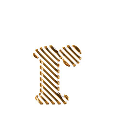 White symbol with gold diagonal ultra thin straps. letter r
